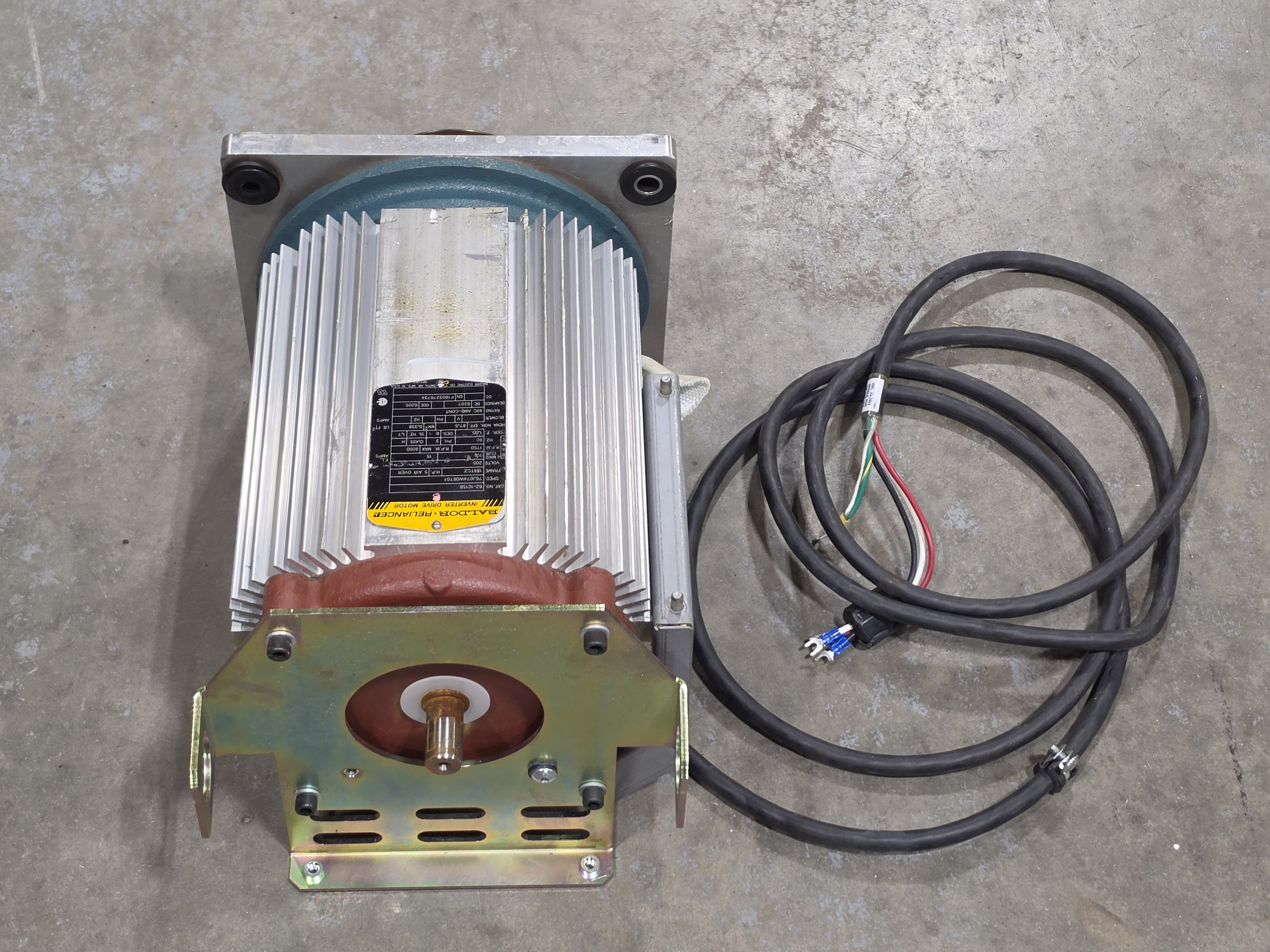 Baldor Reliance 62-1015B Inverter Drive Motor 5HP 200V 184TCZ 1750/8000 RPM for Haas Spindle