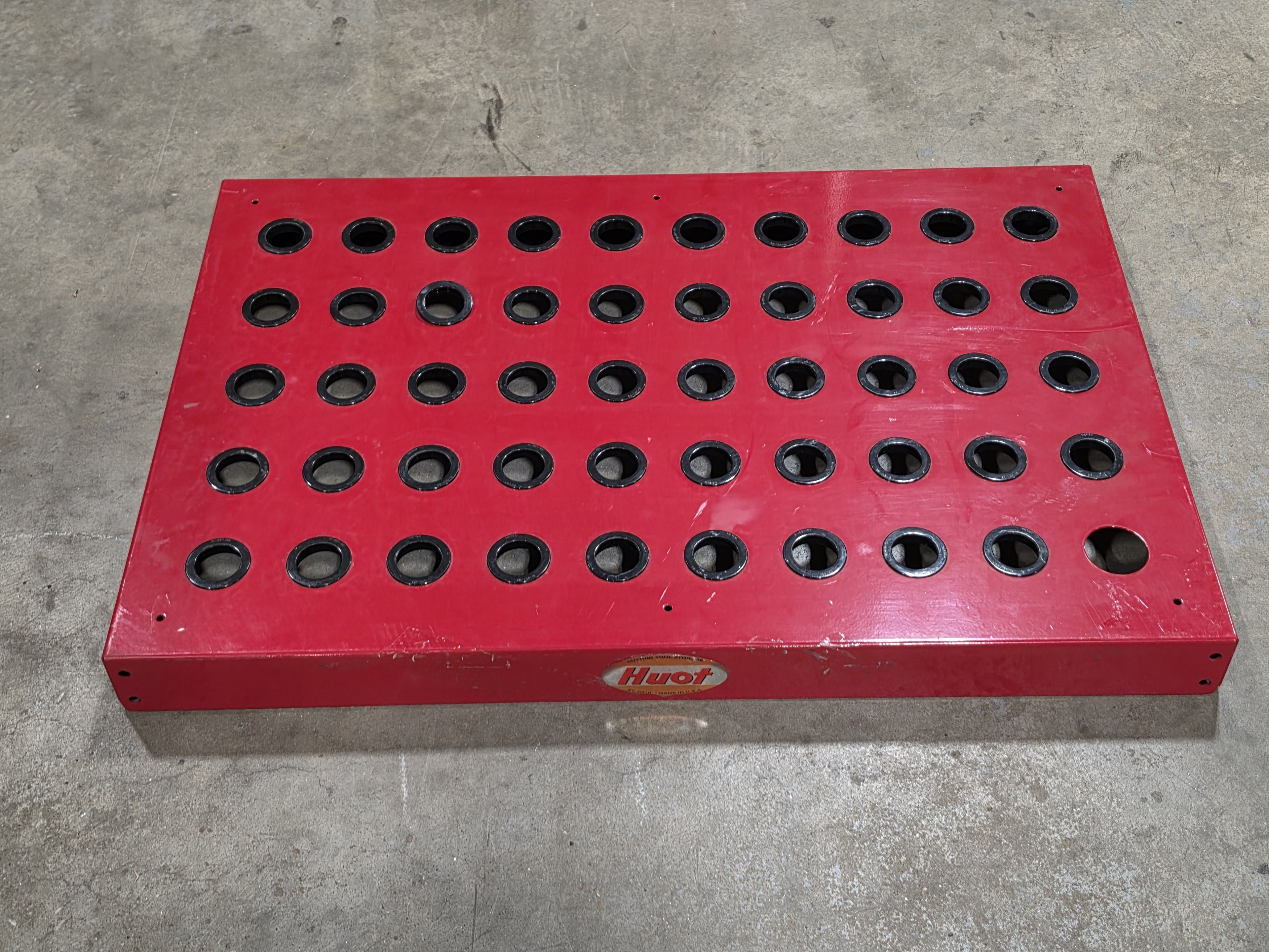 Huot BT30 CNC Tool Holder Storage Tray Bench Rack Small Capacity Red Steel