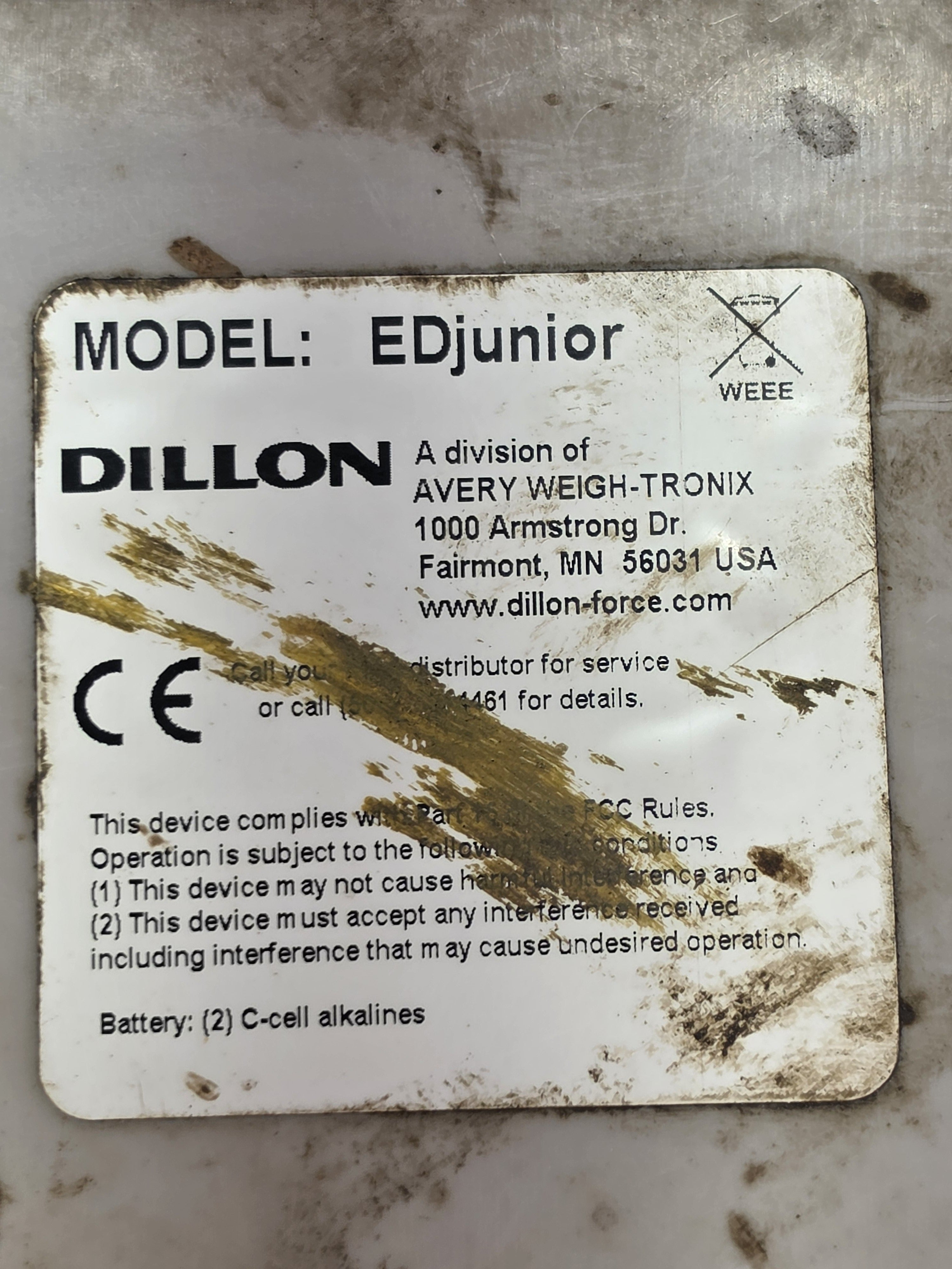 Dillon EDjunior Digital Dynamometer Crane Scale 5000 lbf 2000 kgf