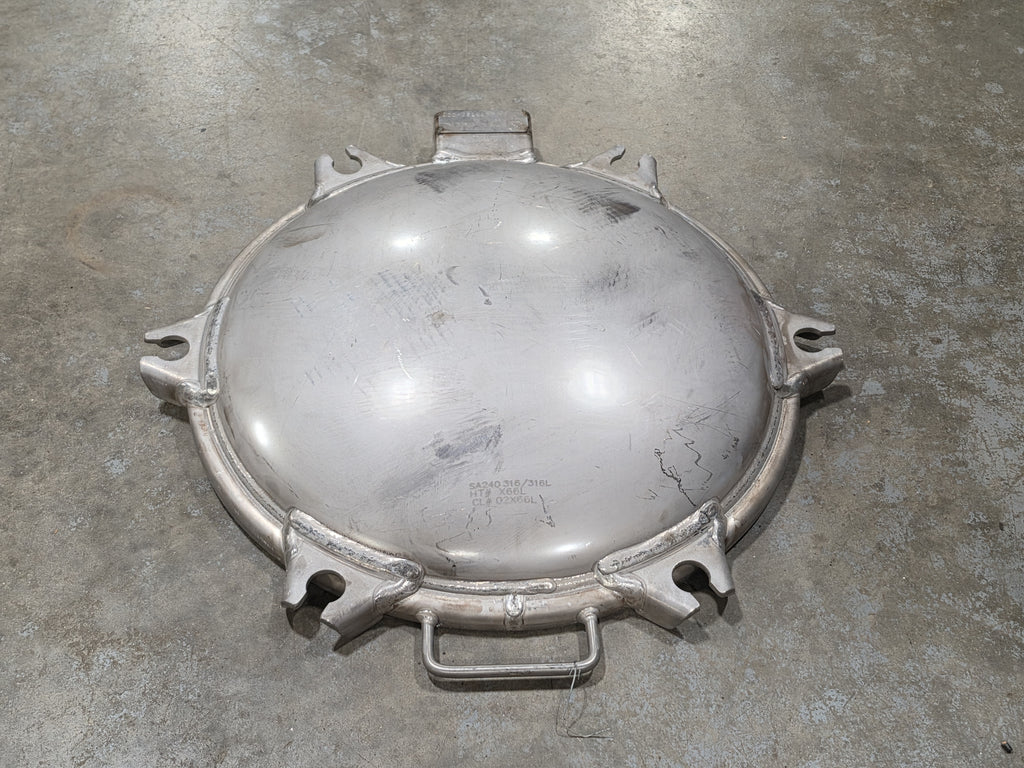 SA240 316/316L Stainless Steel Domed Tank Manway Lid Cover Assembly  20"