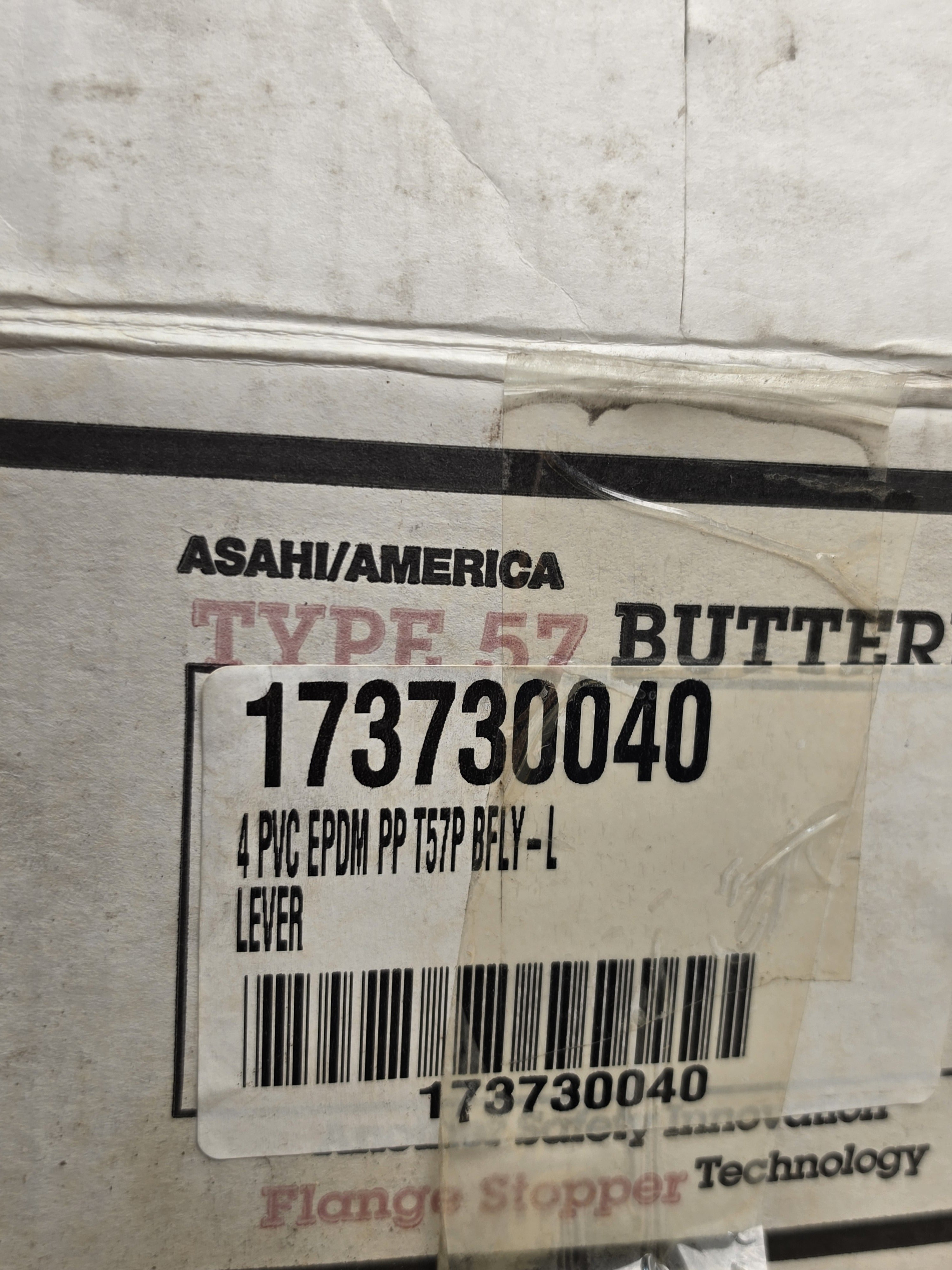 Asahi/America 173730040 Type 57 Butterfly Valve 4" PVC EPDM PP Lever Handle