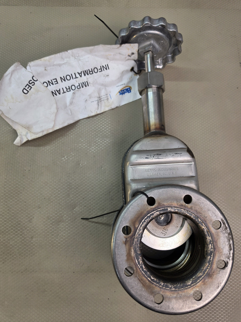 Betts SSG1014 - 4" Stainless Steel Manual Gate Valve Metal To Metal Seat Ttma Flg X Flg - LJI Part: SSG1014