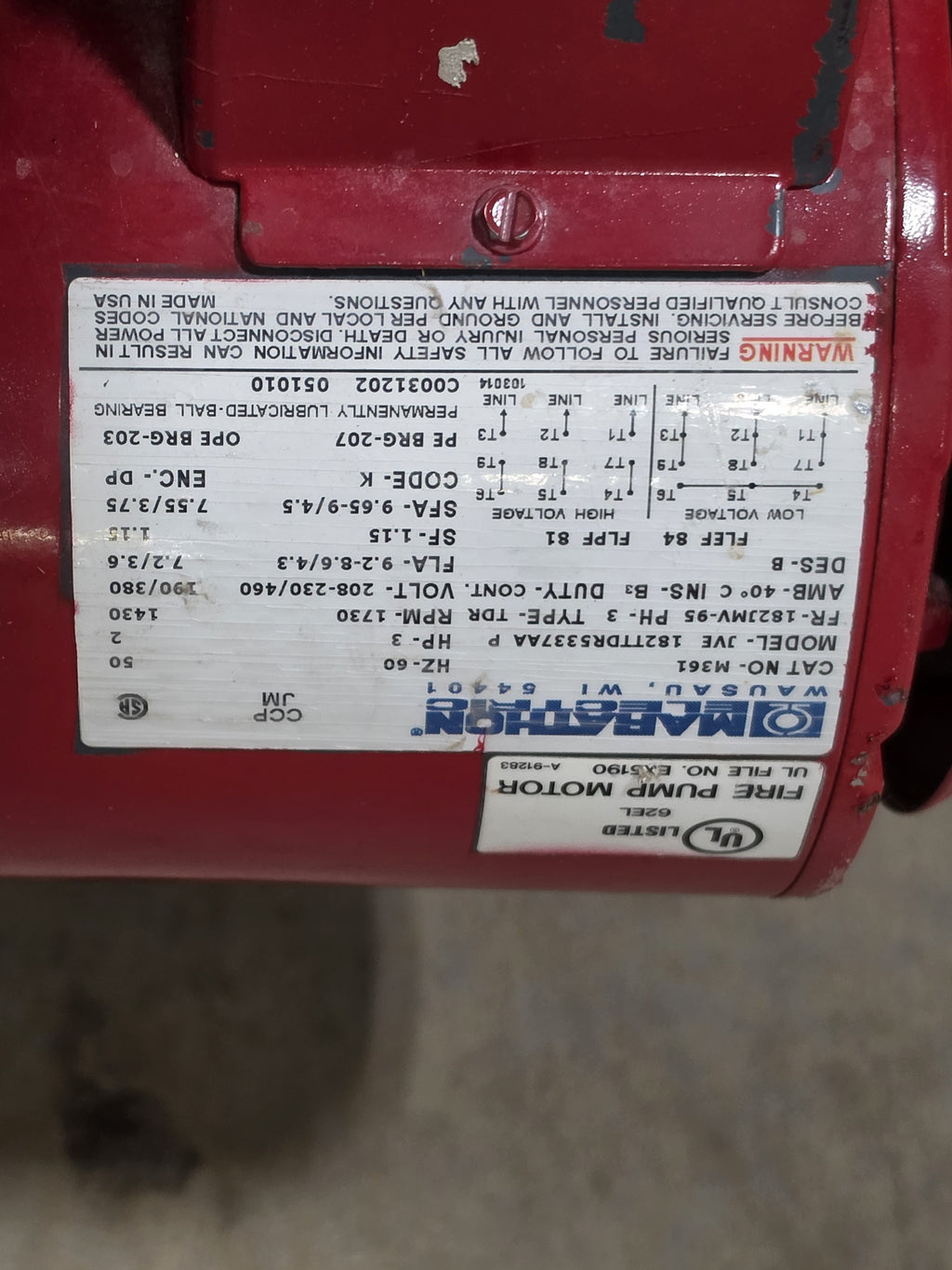 Bell & Gossett Series 80 1.5X9.5B Inline Centrifugal Pump 3HP 3 Phase Marathon