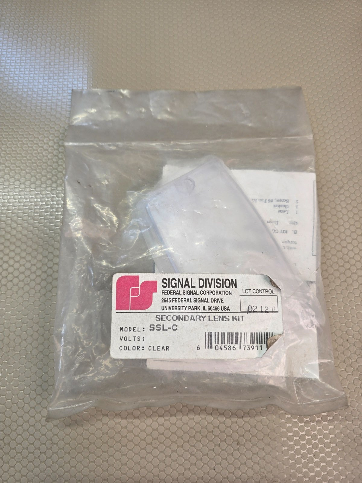 FEDERAL SIGNAL SSL-C Secondary Lens Kit Clear New