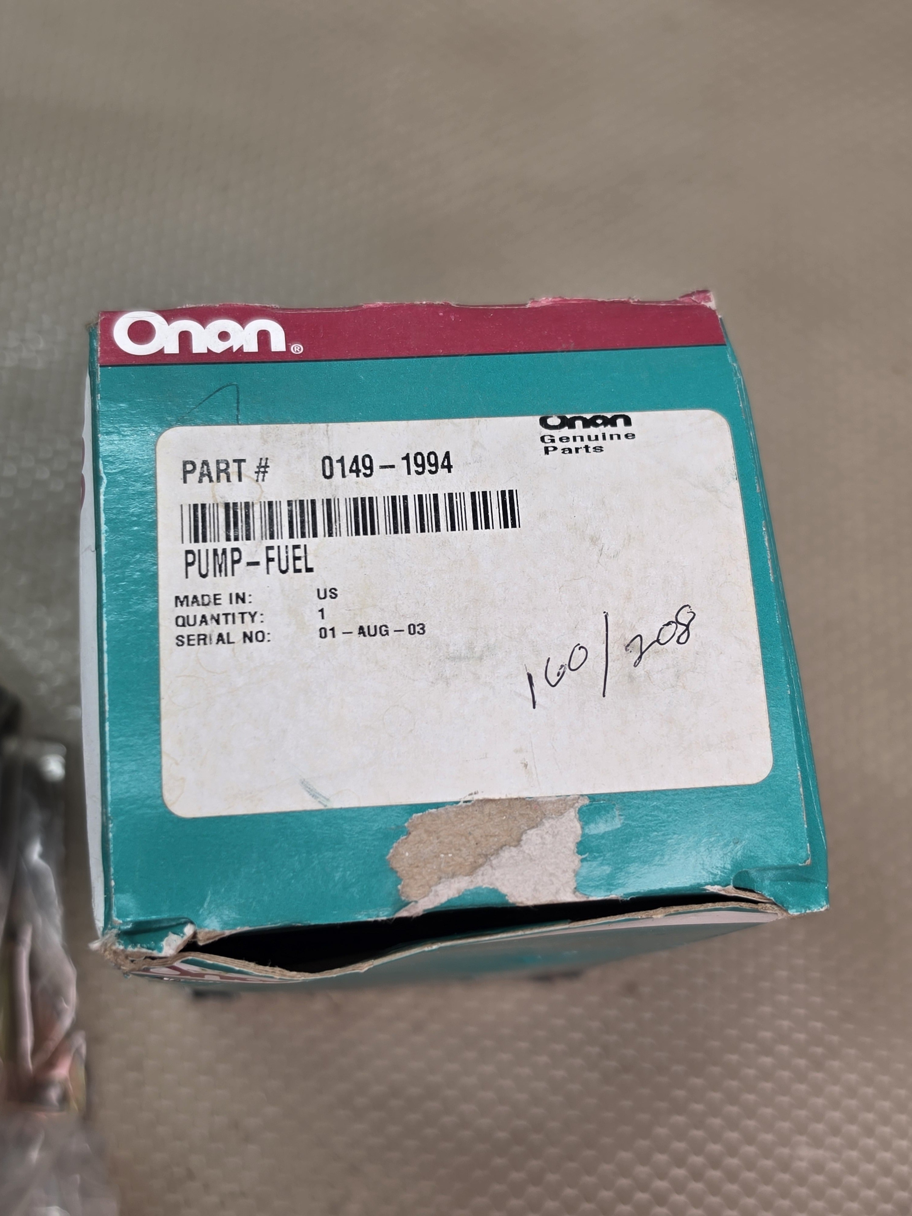 Onan 0149-1994 Genuine Electric Fuel Pump for Cummins Power Generation