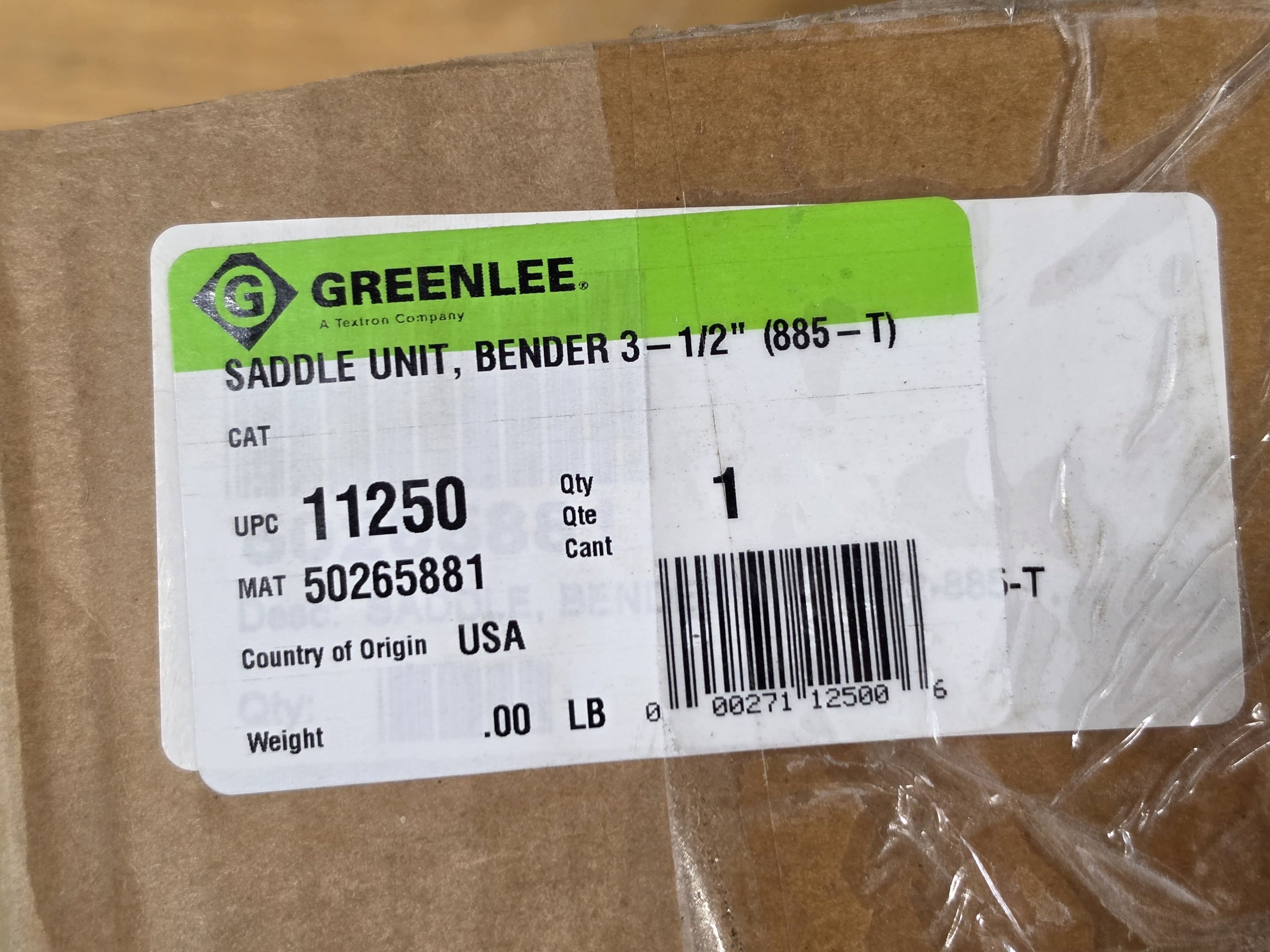 Greenlee 26588 Genuine 11250 3-1/2" Saddle Unit for 885-T Conduit Bender NEW
