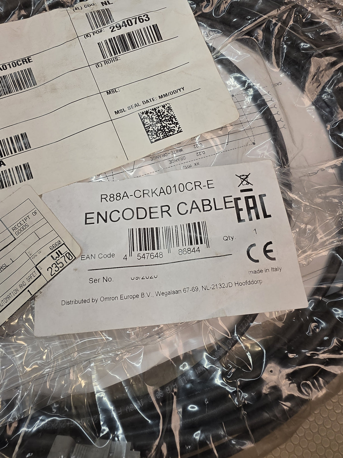 Omron R88A-CRKA010CR-E 10M High Flex Servo Encoder Cable G5 Accurax New