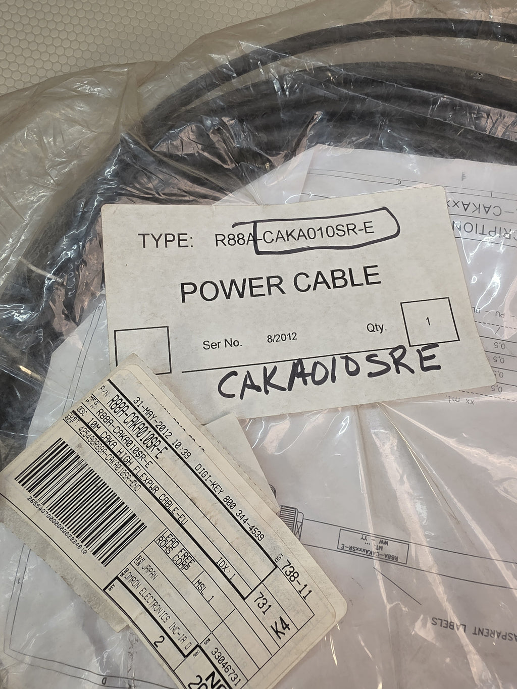 Omron R88A-CAKA010SR-E 10M High Flex Servo Motor Power Cable - NEW