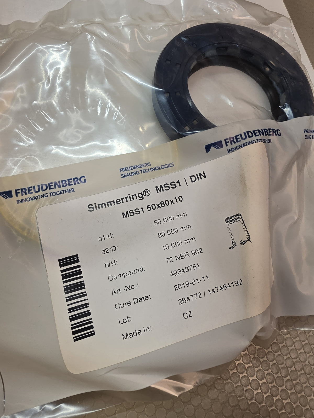 Freudenberg 49343751 Simmerring MSS1 Oil Seal 50x80x10 NBR NEW