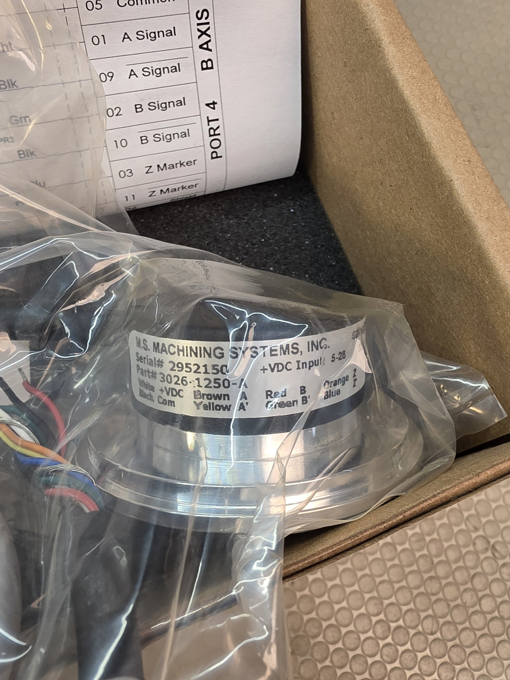 M.S. Machining Systems 3026-1250-A Rotary Encoder 5-28VDC ABZ