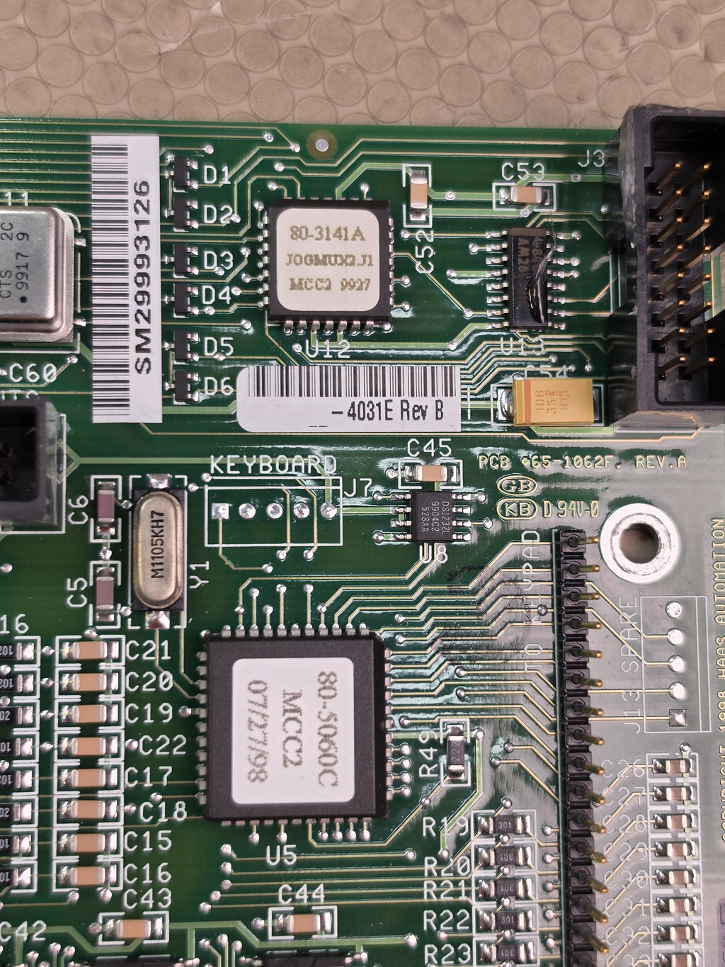 Haas 4031E Rev B Keyboard Interface PCB Board 65-1062F Rev A CNC