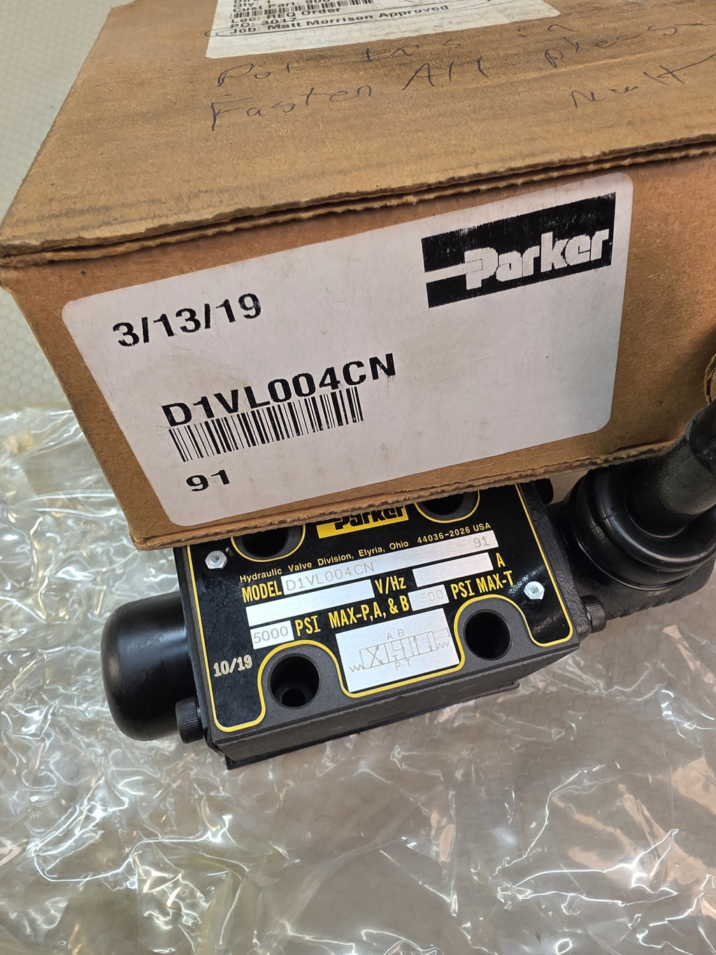 Parker D1VL004CN Manual Hydraulic Directional Valve D03 CETOP 10GPM NEW