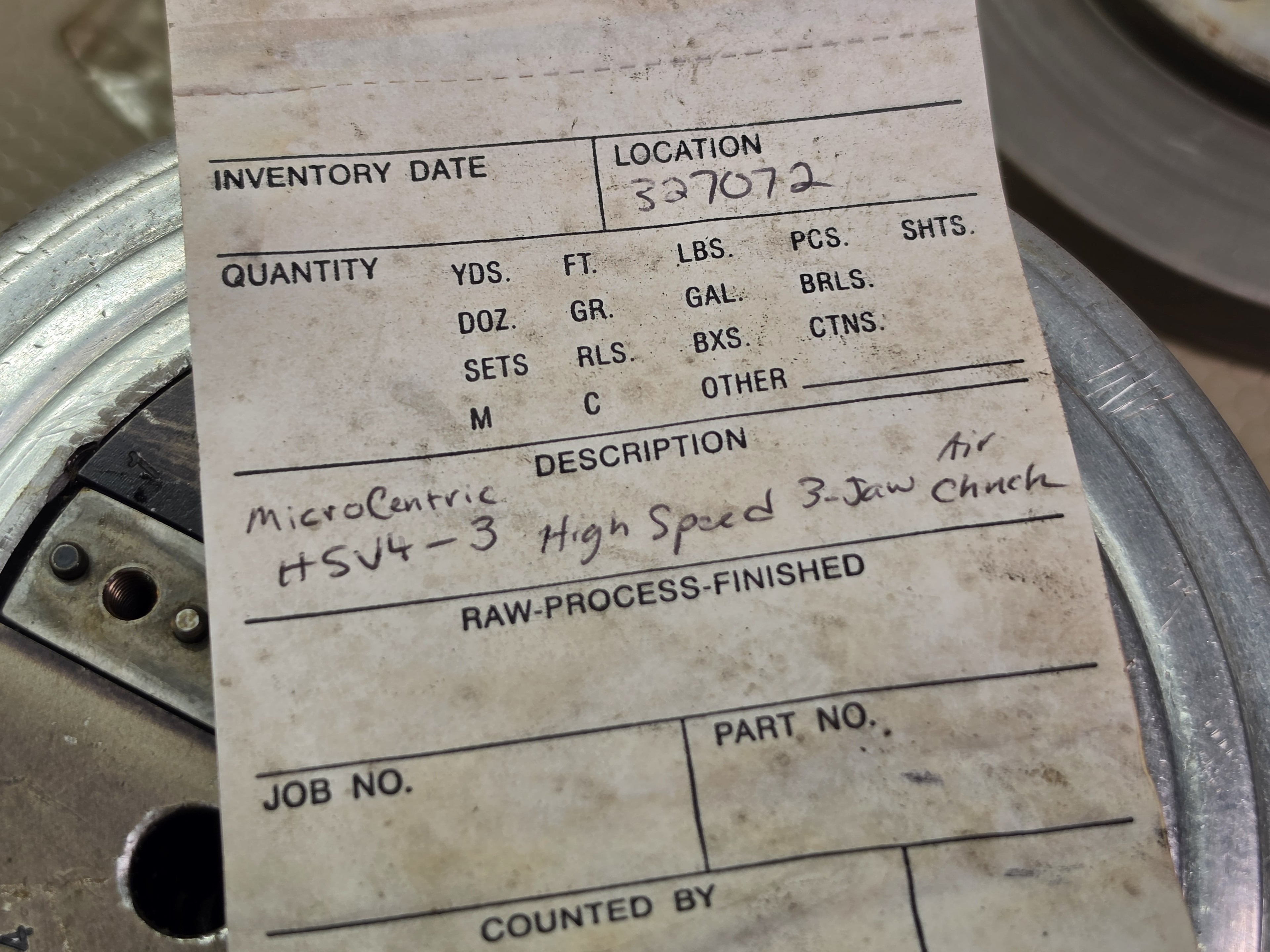 MicroCentric HSV4-3 High Speed 3-Jaw Air Chuck w/ Backplate Made in USA