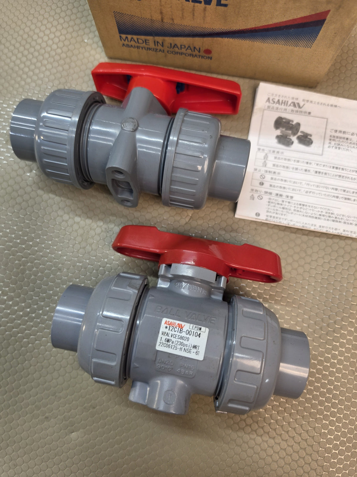 ASAHIAV 12C1B-00104 Type 21α Ball Valve 3/4" 20mm C-PVC EPDM (2 PIECES)