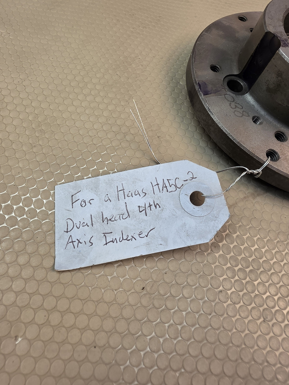 Haas HA5C-2 Dual Head 4th Axis Indexer Adapter Fixture Plate 038 Parts Guide