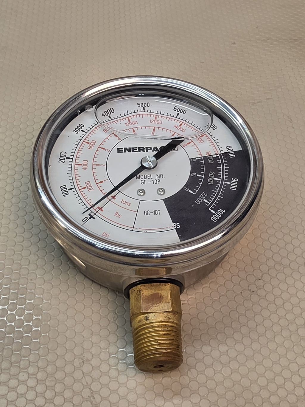 Enerpac GF-10P Hydraulic Force Pressure Gauge 0-10000 PSI RC-10T - Light Use