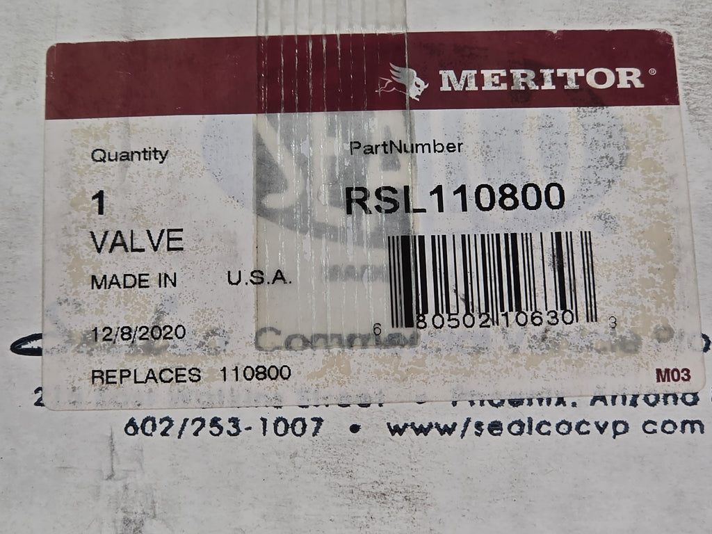 Meritor RSL110800 Air Brake Valve Replaces Sealco 110800 Truck Trailer NEW
