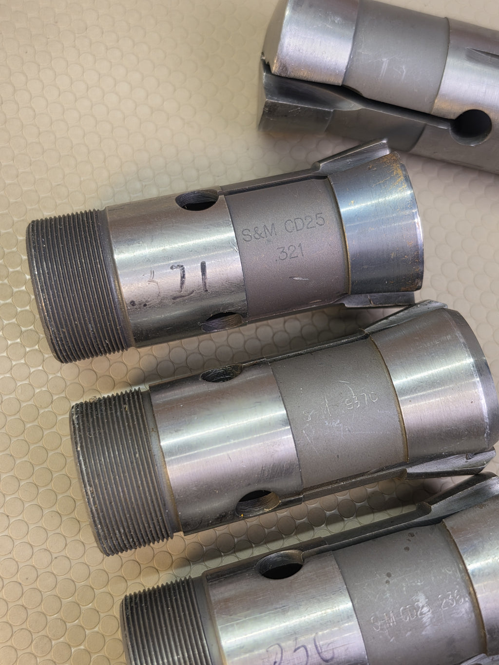Lot of 41 Southwick & Meister S&M 5C Collets USA Lathe Tooling + Stop Sleeves
