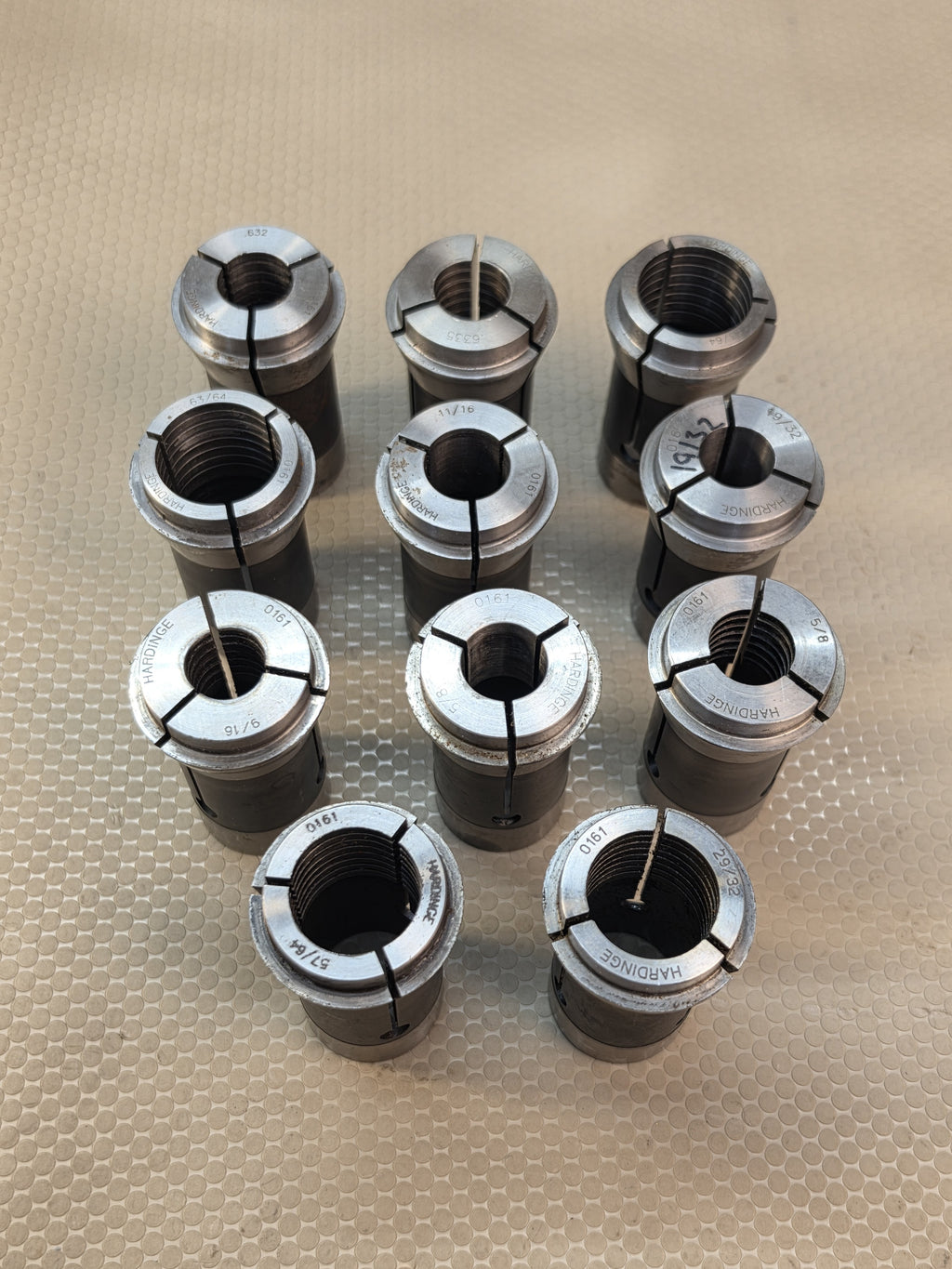 Hardinge 0161 Master Collets Lot of 10 Machinist Lathe Tooling