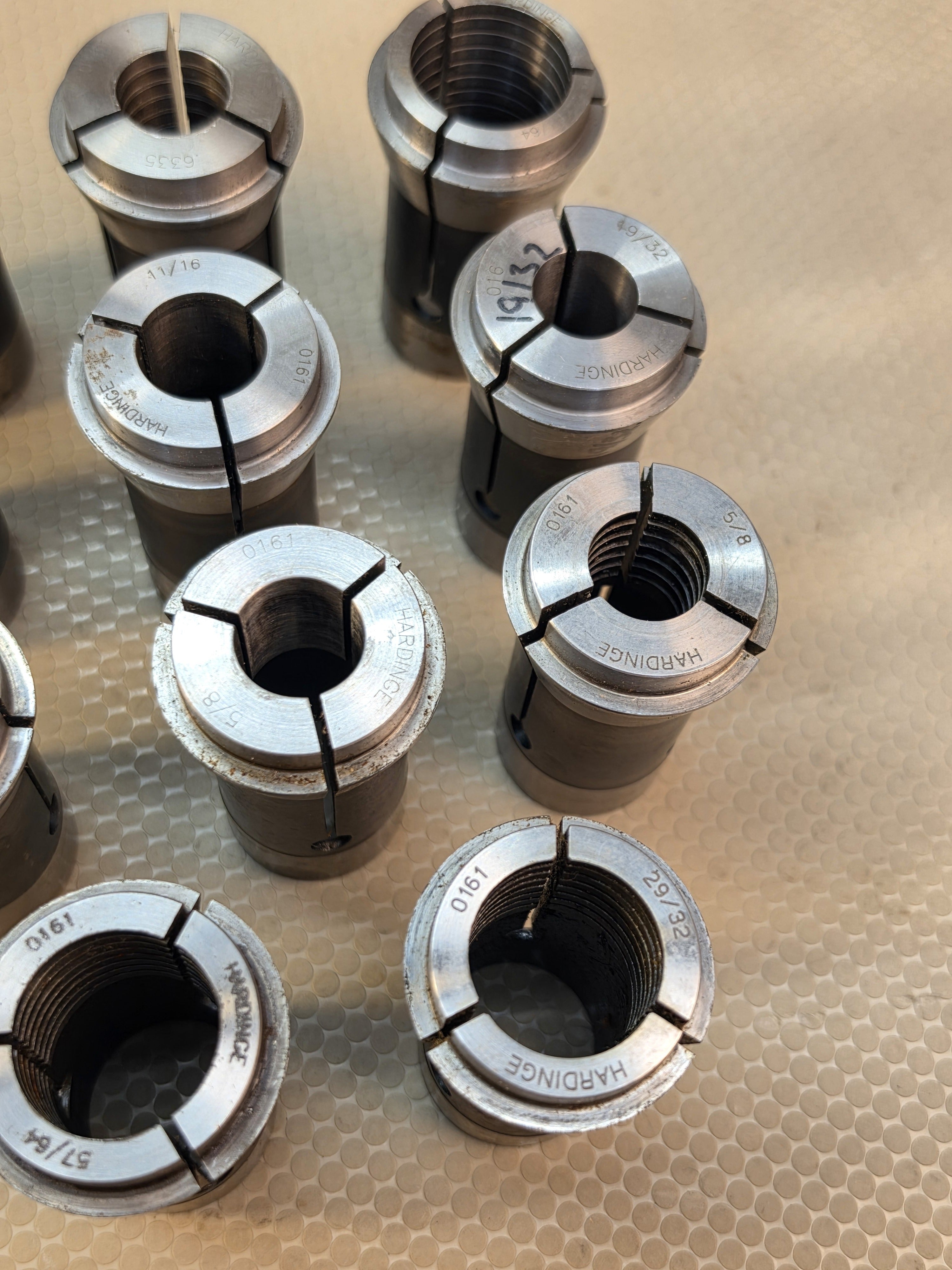 Hardinge 0161 Master Collets Lot of 10 Machinist Lathe Tooling