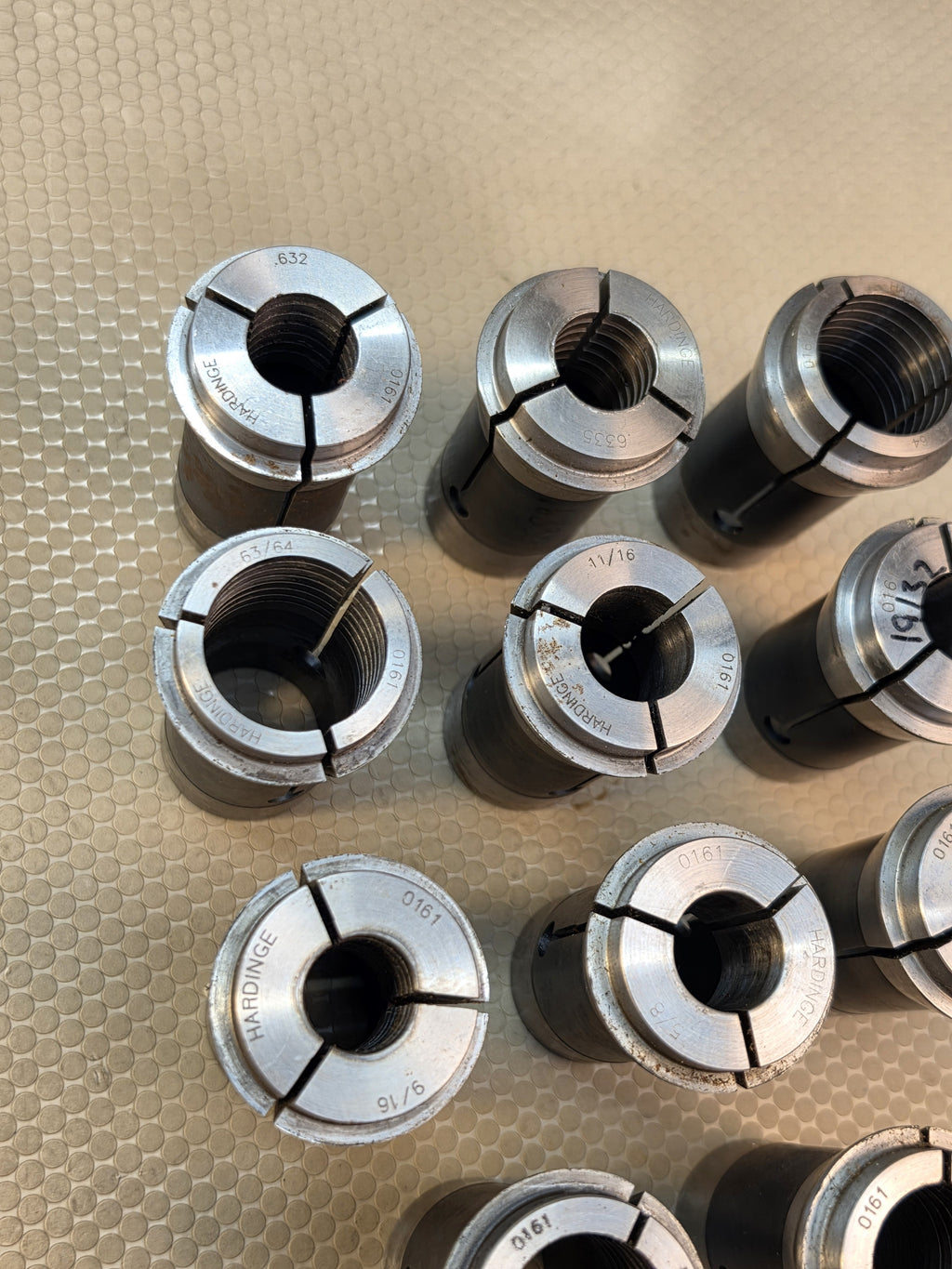 Hardinge 0161 Master Collets Lot of 10 Machinist Lathe Tooling