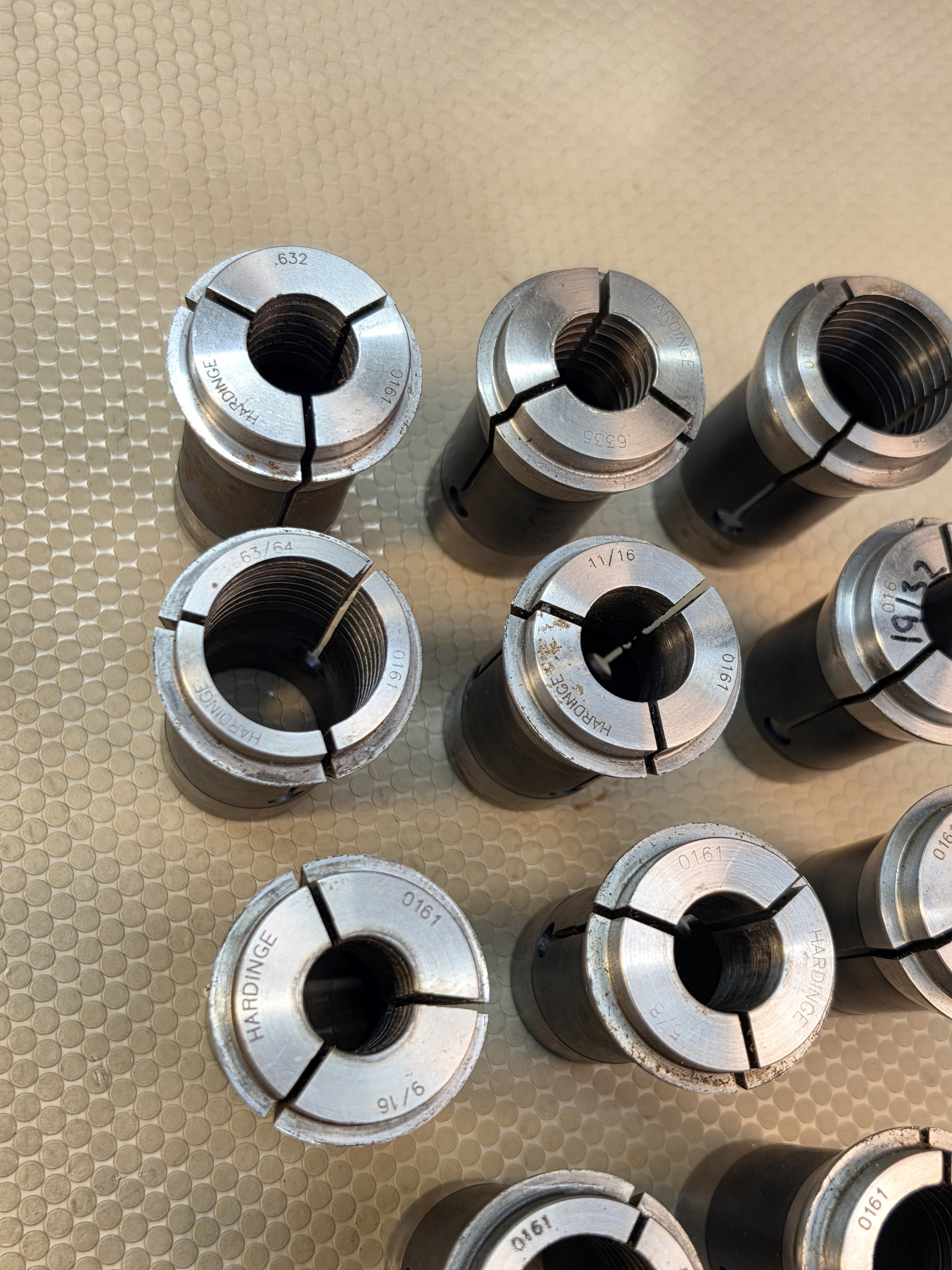 Hardinge 0161 Master Collets Lot of 10 Machinist Lathe Tooling