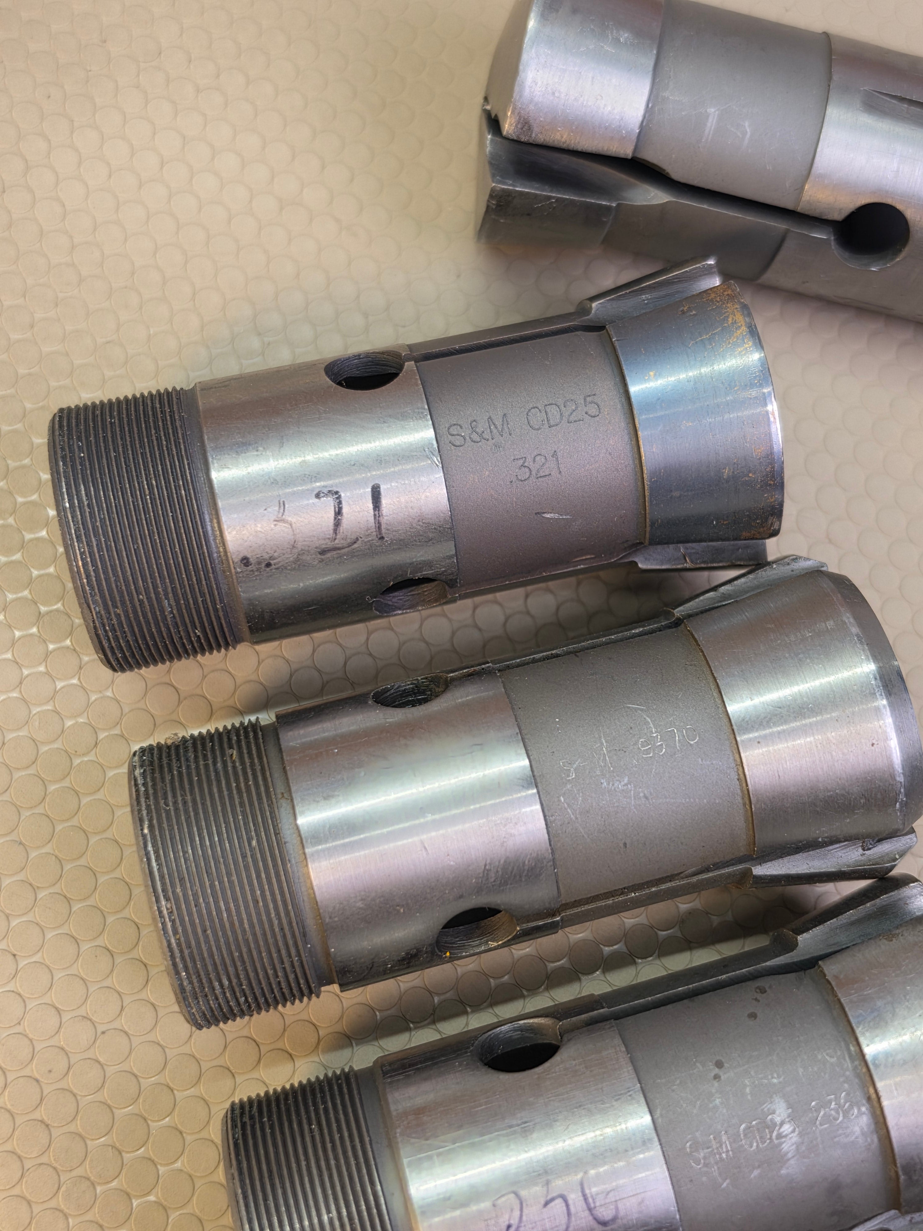 Lot of 41 Southwick & Meister S&M 5C Collets USA Lathe Tooling + Stop Sleeves