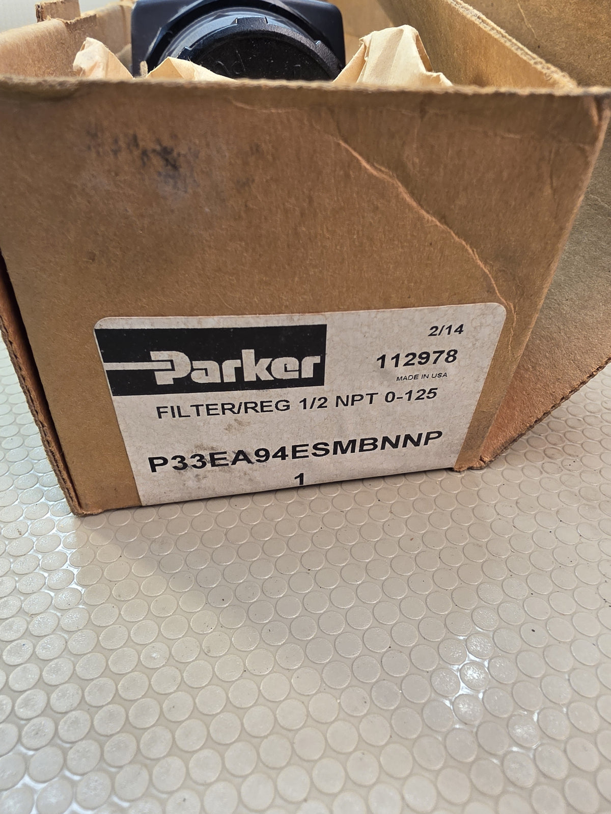 Parker P33EA94ESMBNNP Filter Regulator 1/2 NPT 0-125 PSI FRL - NEW