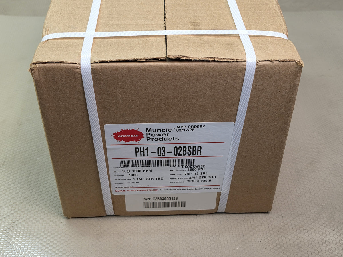 Muncie PH1-03-02BSBR Hydraulic Gear Pump 3 GPM 3500 PSI 7/8 13T - NEW
