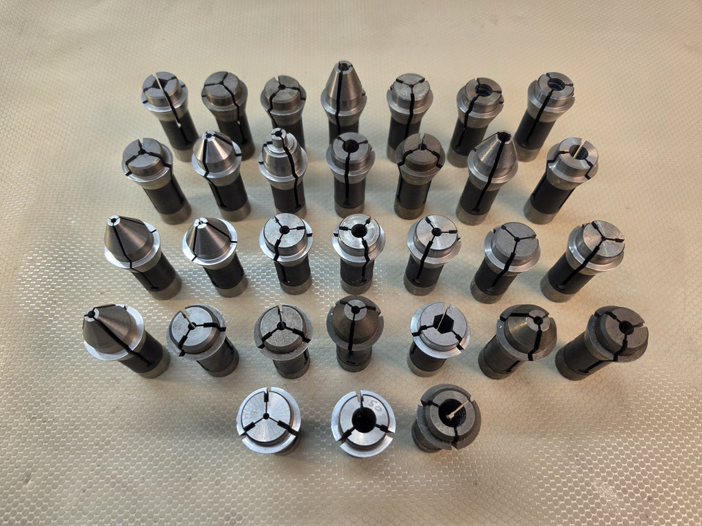 S&M TF25 Collet Set Lot of 30 Various Sizes Mill Lathe Tooling