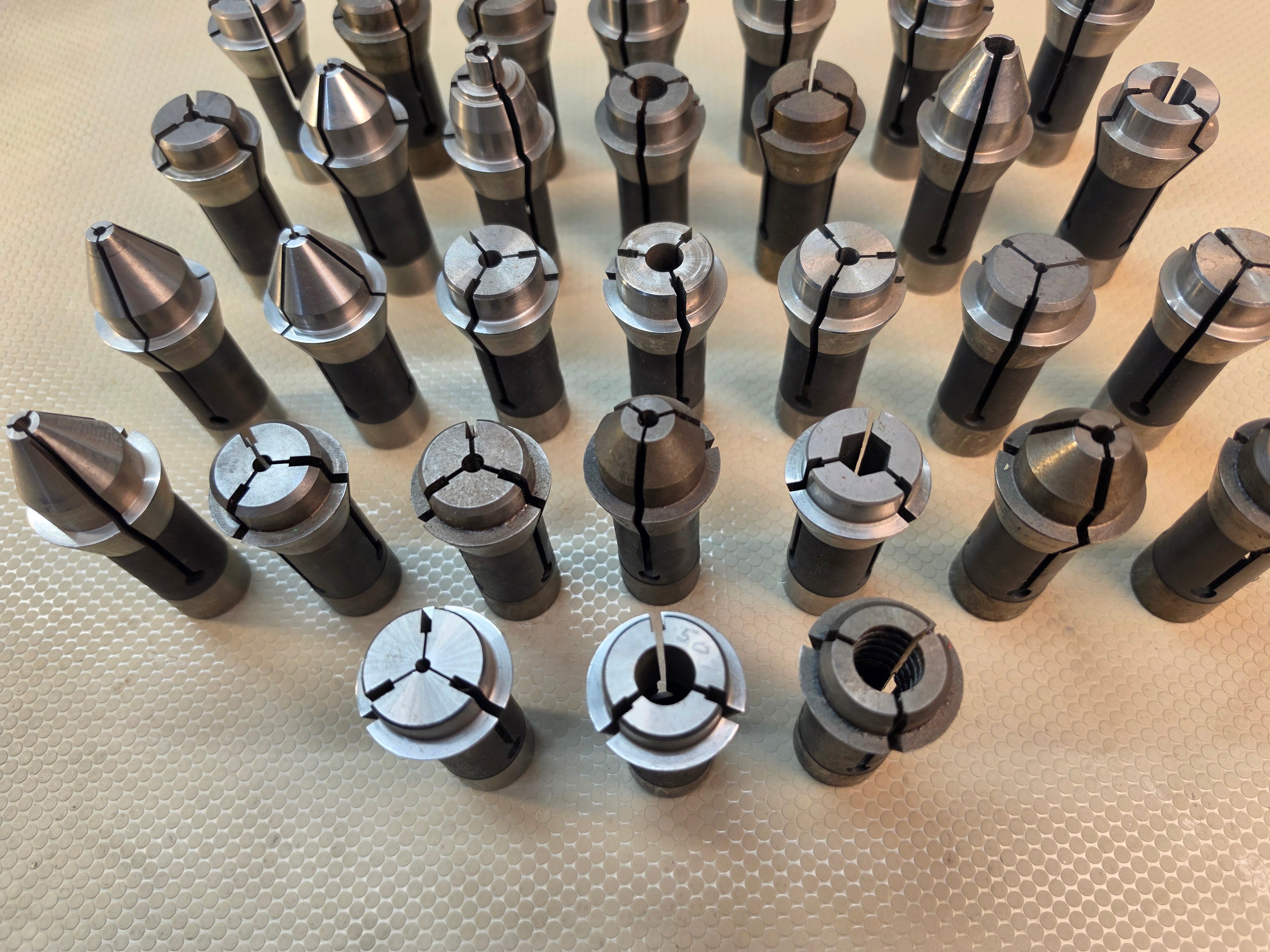 S&M TF25 Collet Set Lot of 30 Various Sizes Mill Lathe Tooling