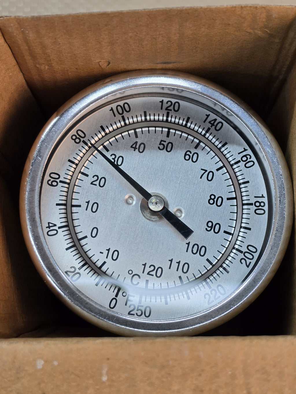 Bimetal Thermometer 3" Dial 6" Stem 1/2" NPT Back Mount 0-250F PTH-3BM0600250