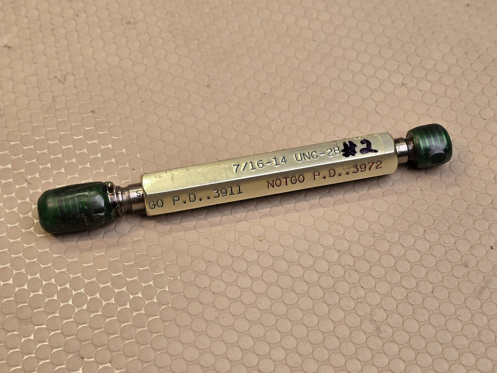 Southern Gage 7/16-14 UNC-2B Thread Plug Gage GO/NOGO .3911/.3972