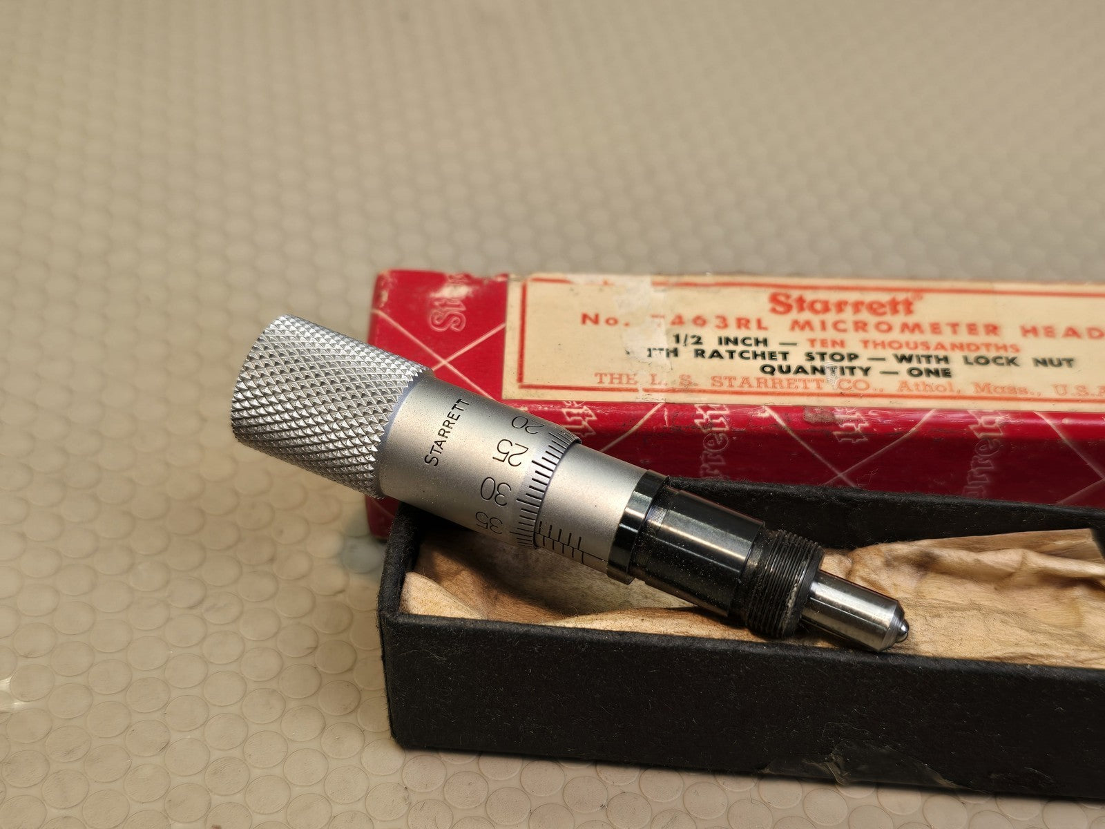 Starrett T463RL Micrometer Head 0-1/2" .0001" Ratchet Stop Lock Nut NEW