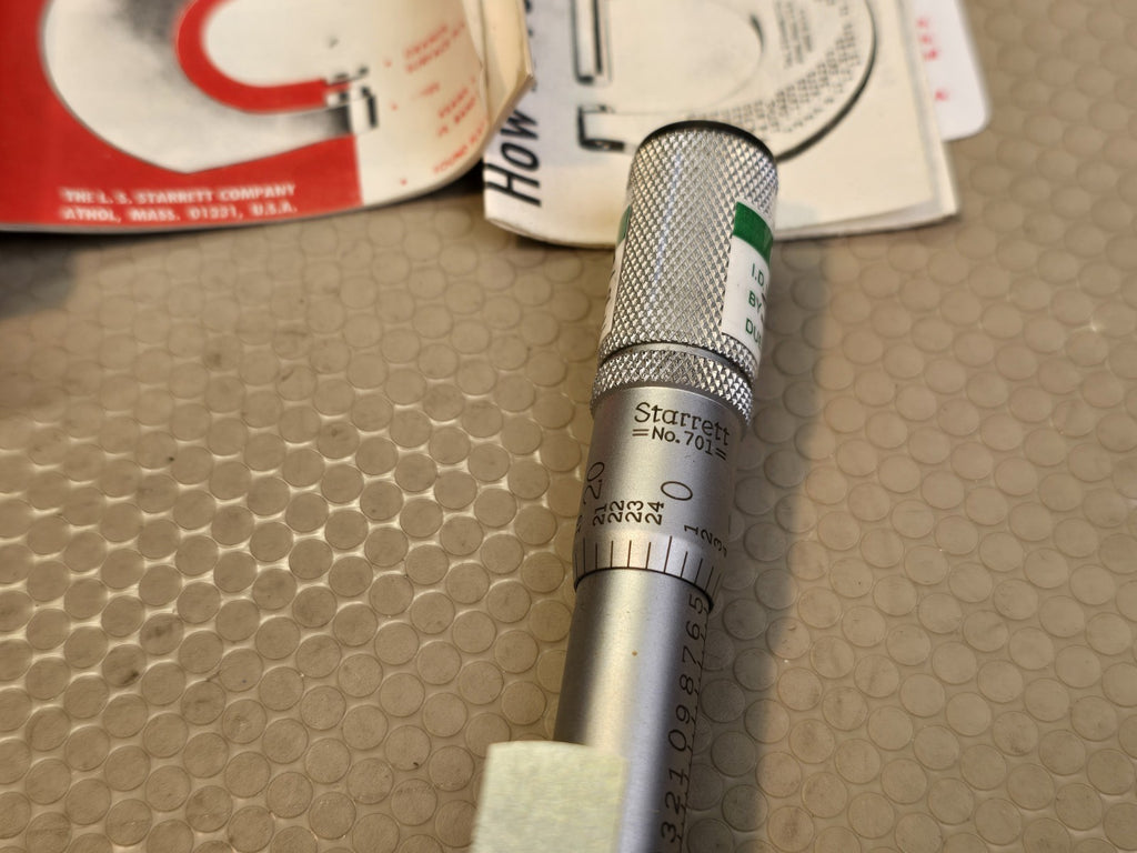 Starrett No. 701 B Internal Groove Micrometer w/ Box & Paperwork *RARE* UNUSED