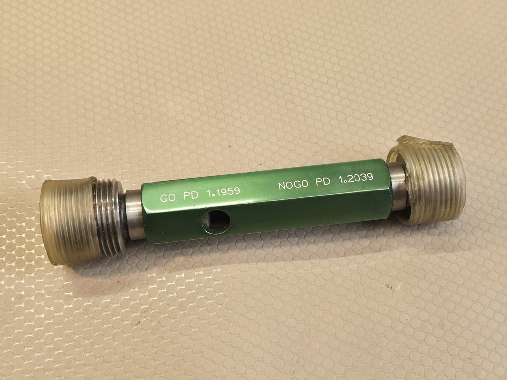 Greenfield 1 1/4-12 UNF-2B Thread Plug Gage GO NOGO PD 1.1959 1.2039
