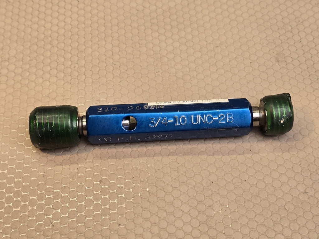 3/4-10 UNC-2B Go No-Go Thread Plug Gage PD .6850/.6927 Gauge
