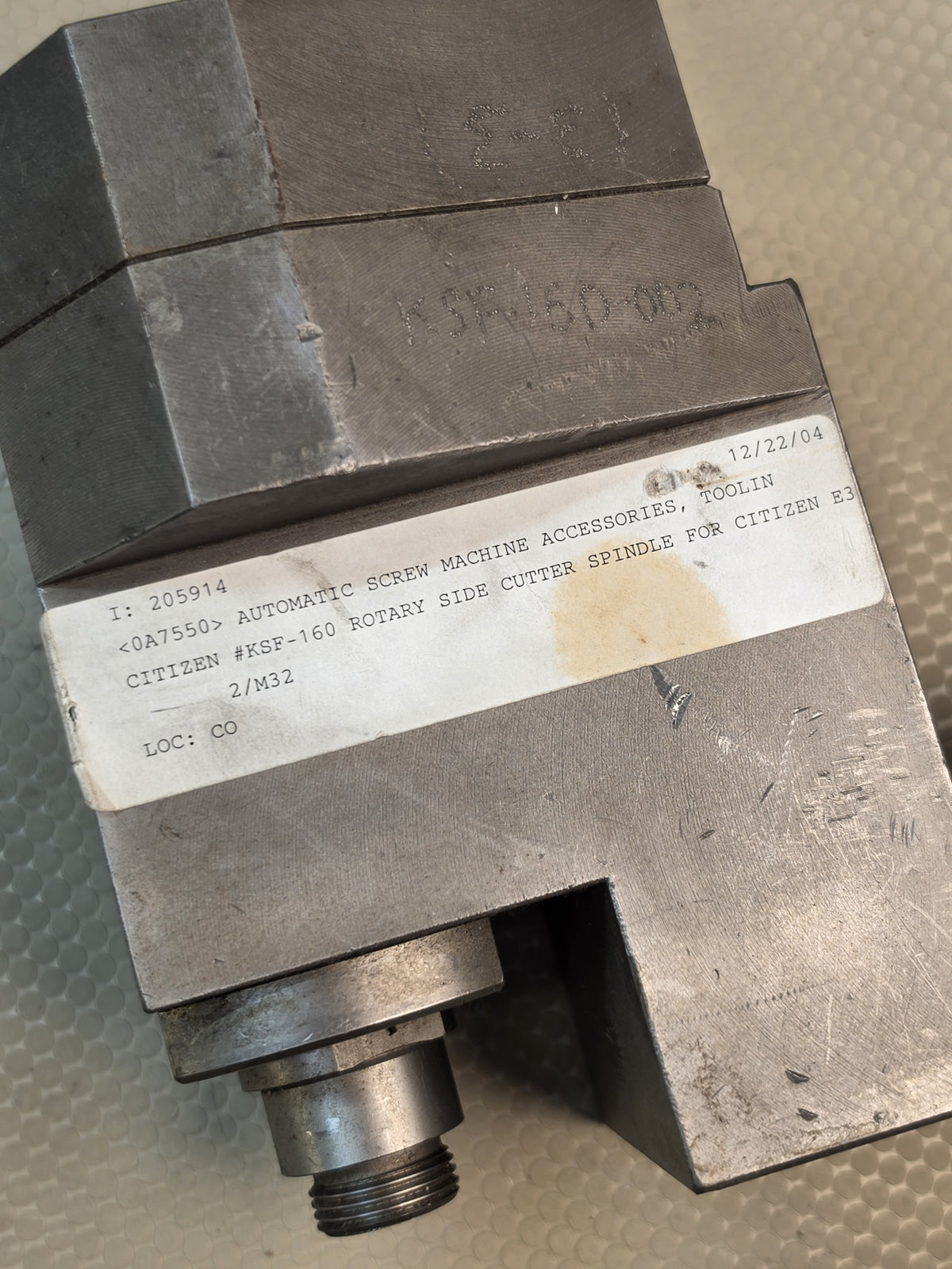 CITIZEN, KSF-160, ROTARY SIDE CUTTER SPINDLE FOR E25J/E32/M(2)20/M32