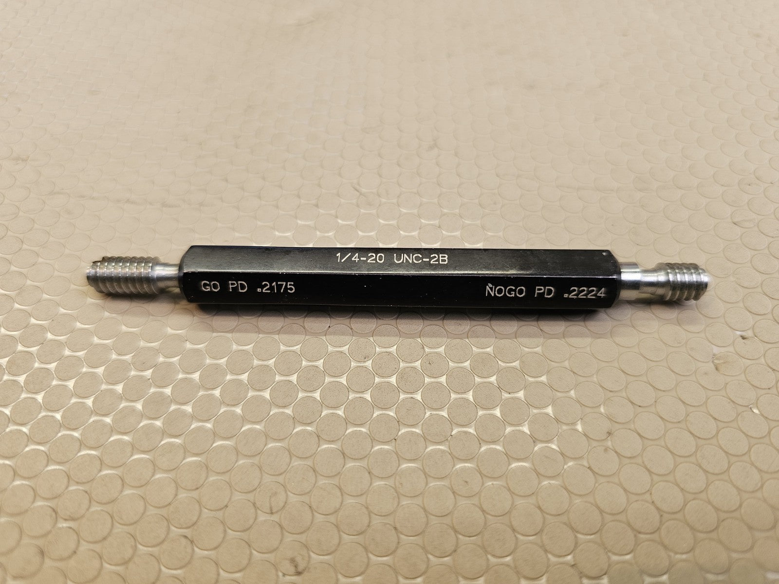 1/4-20 UNC-2B GO NOGO Thread Plug Gauge .2175 .2224