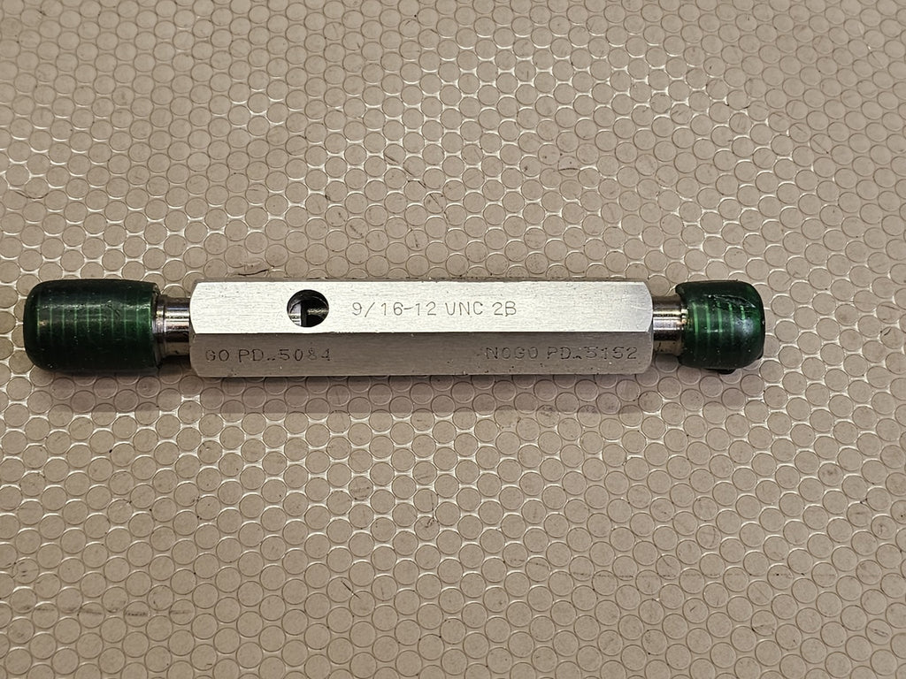MASTER GAGE CO. 9/16-12 UNC 2B Thread Plug Gage GO PD.5084 NOGO PD.5152