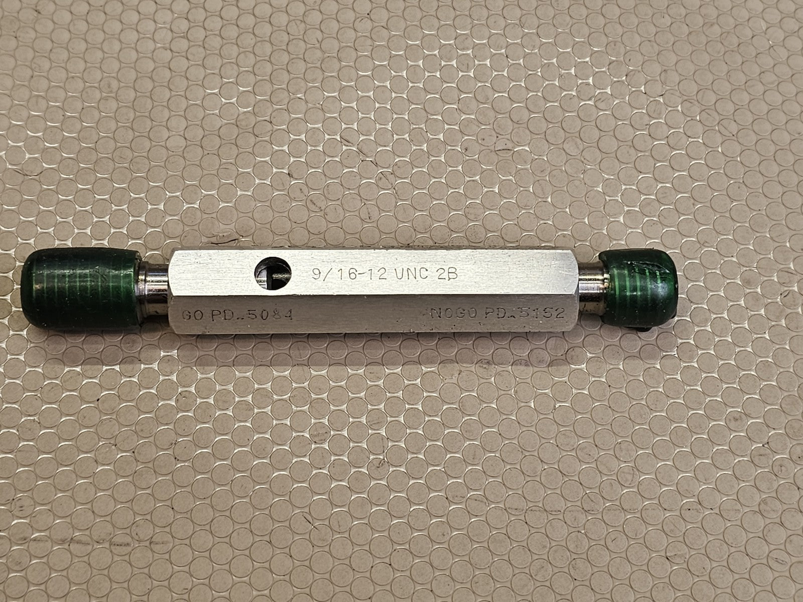 MASTER GAGE CO. 9/16-12 UNC 2B Thread Plug Gage GO PD.5084 NOGO PD.5152