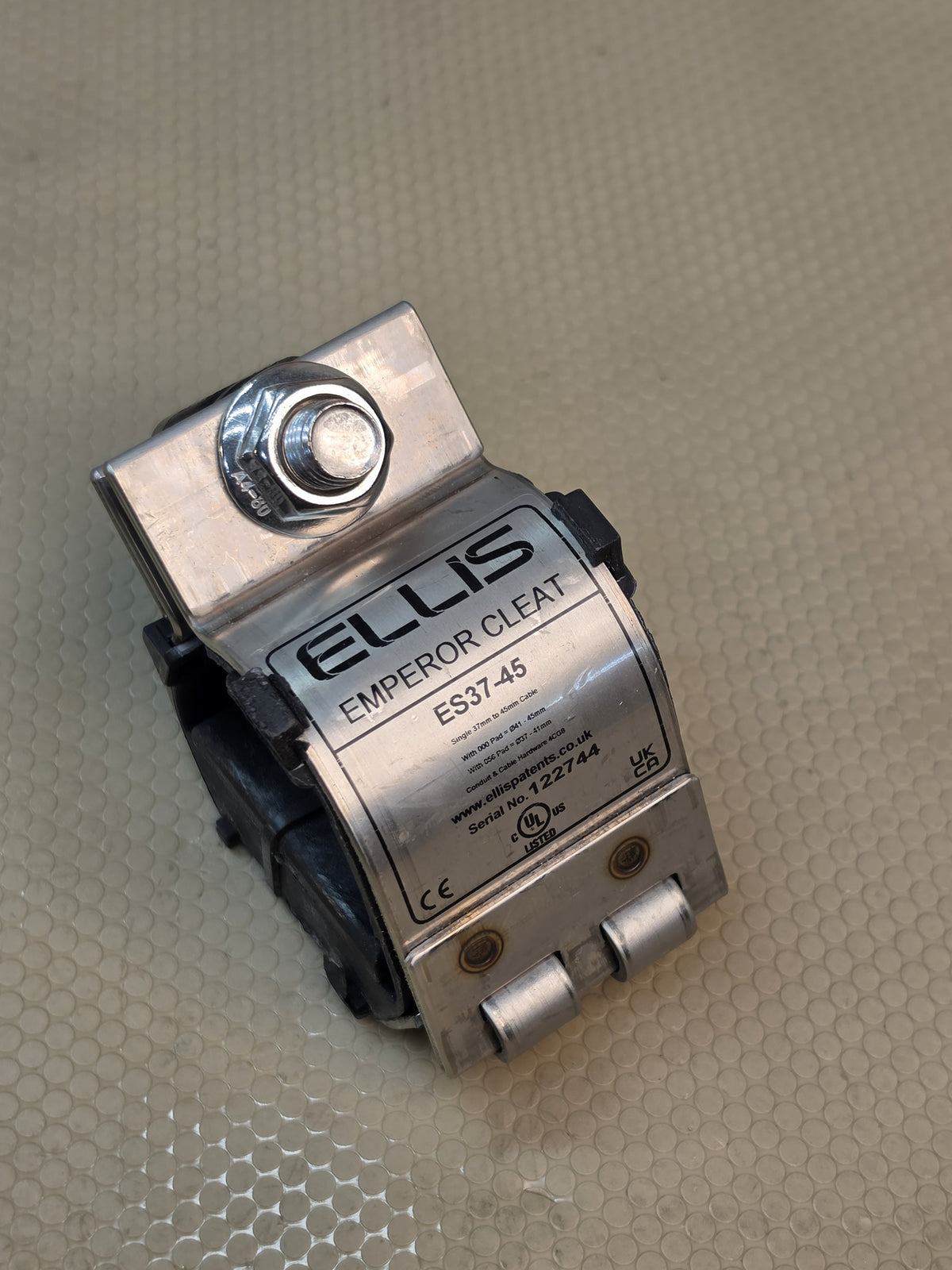 Ellis ES37-45 Emperor 316L SS Single Cable Cleat 37-45mm OD