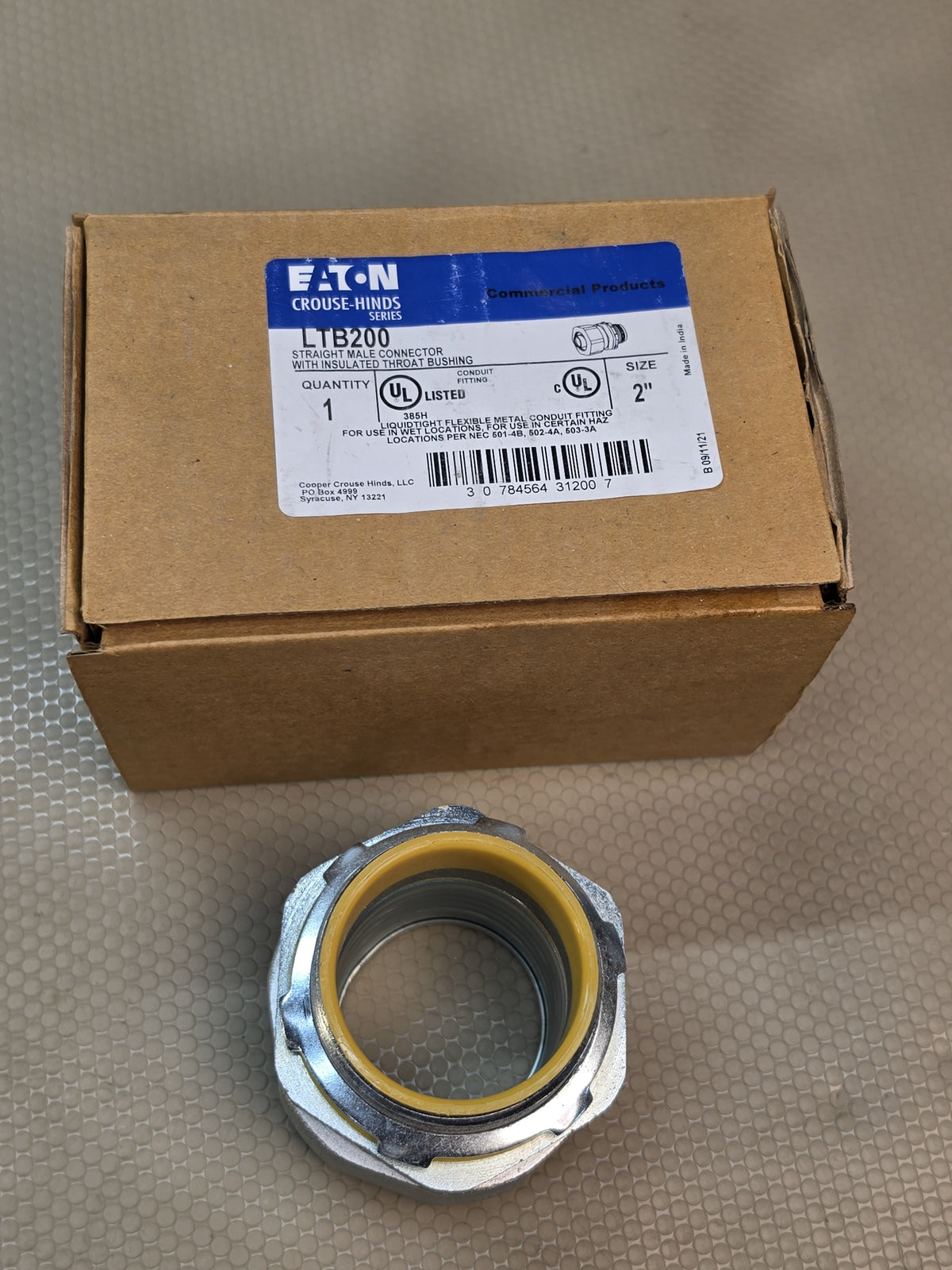 Eaton Crouse-Hinds LTB200 2" Liquidtight Conduit Connector Insulated - NEW