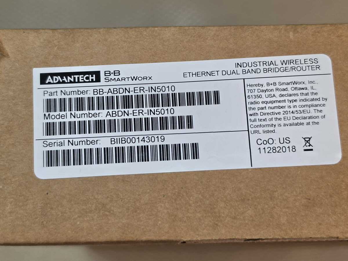 Advantech BB-ABDN-ER-IN5010 Industrial Dual Band Wi-Fi Ethernet Bridge Router