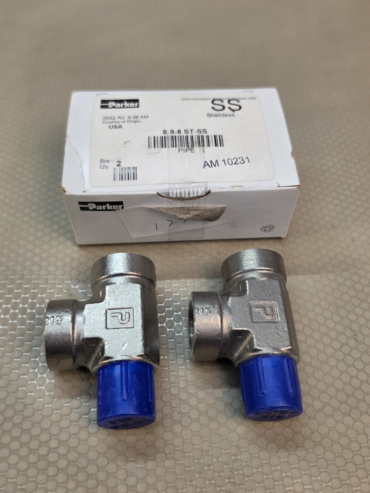 Parker 8-8-8 ST-SS 1/2 NPT 316 SS Street Tee Fittings *2 PACK* - NEW
