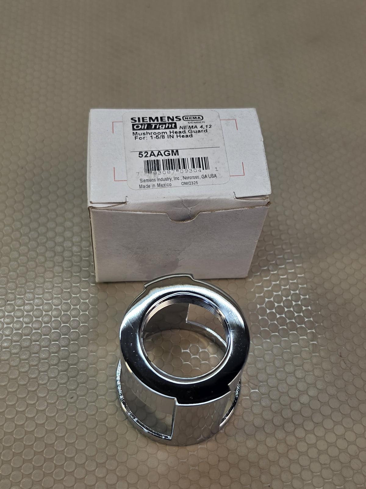 Siemens 52AAGM Oil Tight Mushroom Head Pushbutton Guard 30mm Chrome NEMA 4/12