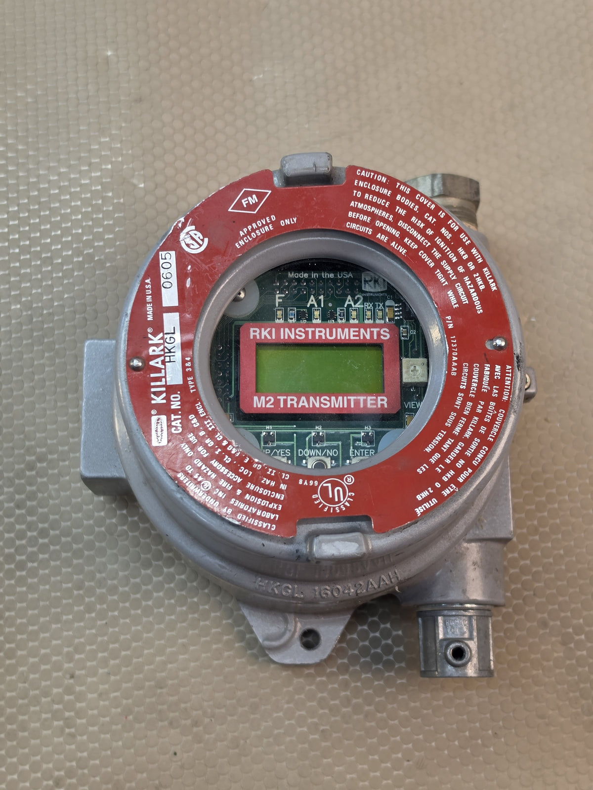 RKI Instruments M2 Gas Transmitter 16431AAEB Killark HKGL 0605 Enclosure