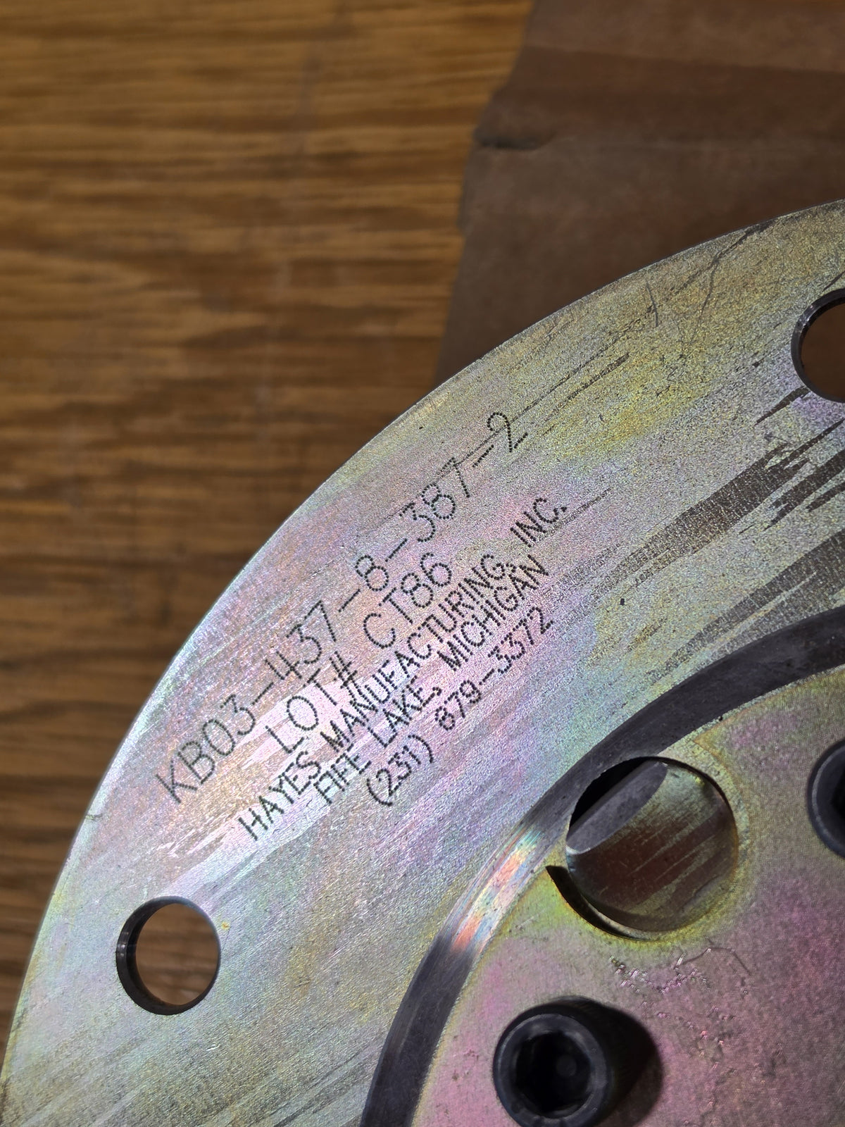 Hayes Mfg KB03-437-8-387-2 Flexible Flywheel Drive Coupling Plate 128427 8"