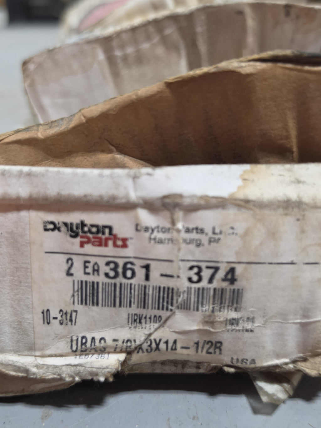 Dayton Parts 361-374 U-Bolt Kit 7/8" x 3" x 14-1/2" Round Bend Leaf Spring USA