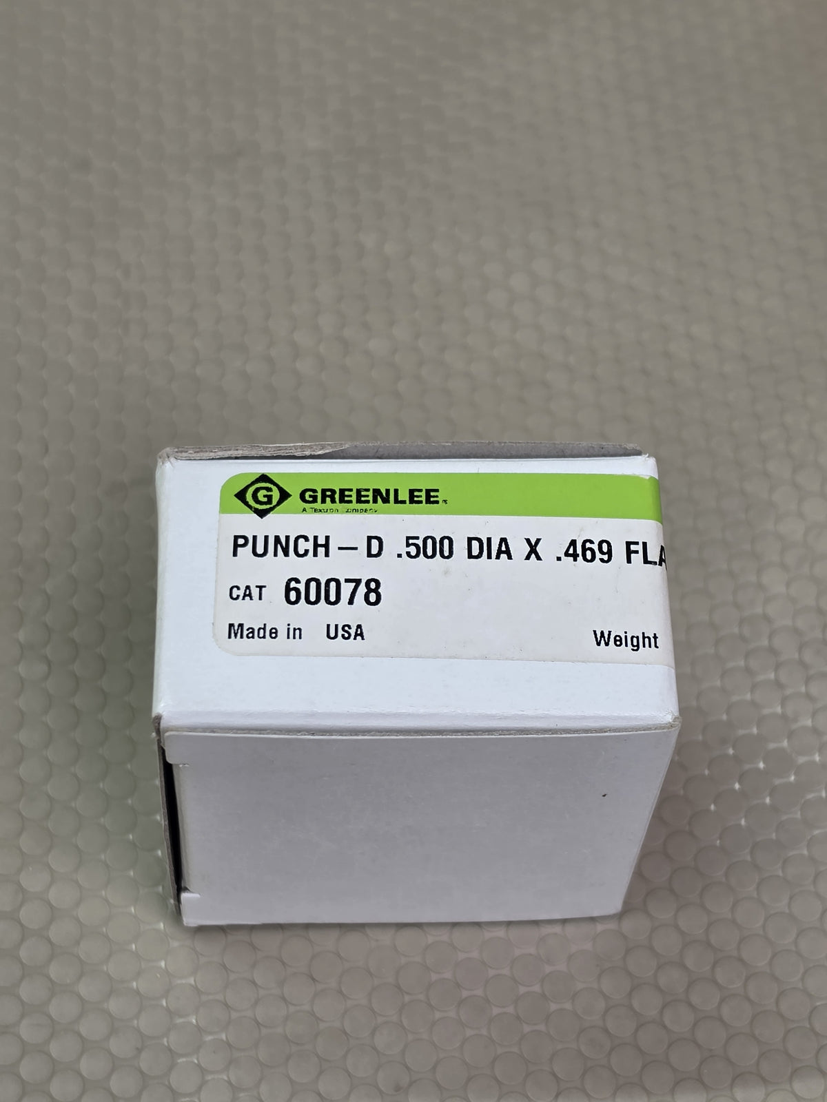 Greenlee 60078 Type D Knockout Punch .500 x .469 Flat 1/2 Dia - NEW